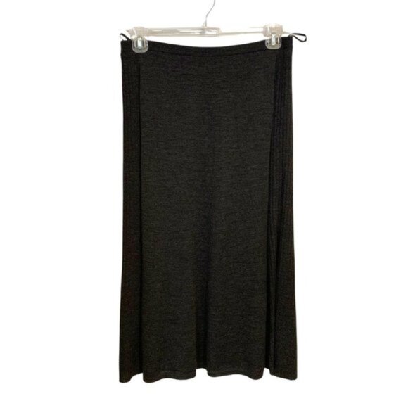Eileen Fisher NWT Paneled Knit MIdi Skirt Size M Gray Fine Merino Wool Jersey - Picture 1 of 8